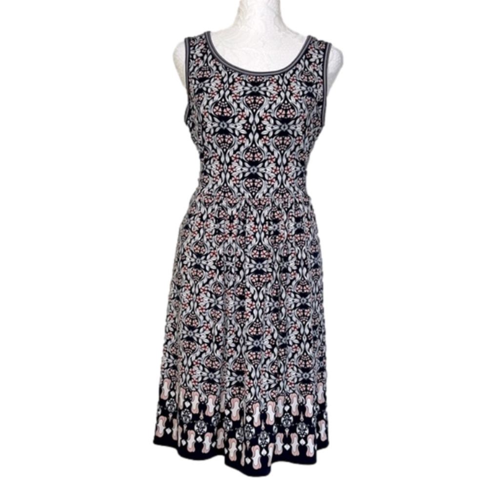 Max Studio Stretchy Navy, Pink, & White Floral Tank Summer Dress - Size XS